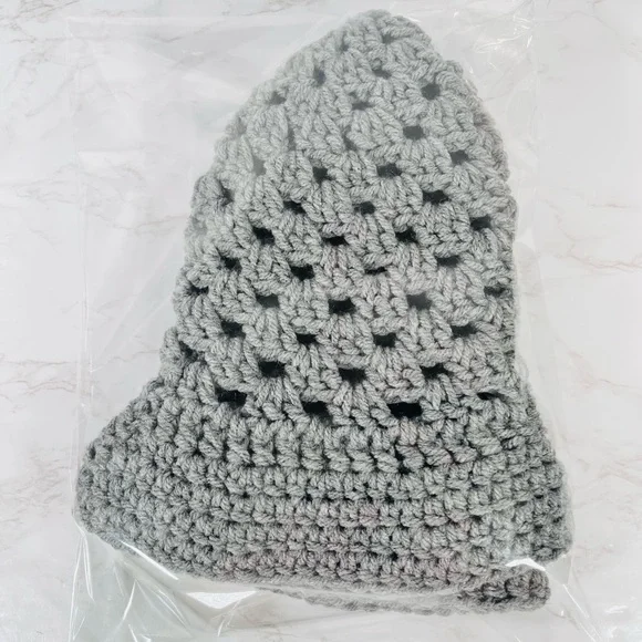 Gray Crochet Bucket Hat - Picture 7 of 7